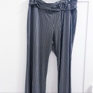 Robert Louis Black & White Striped Palazzo Pants – Size 2X